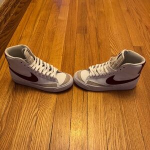 Nike Blazer Mid Vintage White Red Sneakers Classic High Top | Unisex Size4y